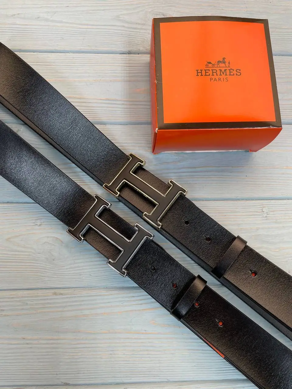 Брендовий шкіряний ремінь Hermes 40 мм., 931573