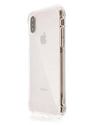 Силіконовий протиударний чохол панель + скло 9Н на Iphone X/XS прозорий Case (6356456465)