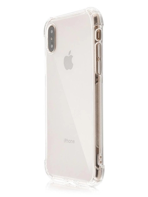 Силіконовий протиударний чохол панель + скло 9Н на Iphone XSmax прозорий Case (73574765)