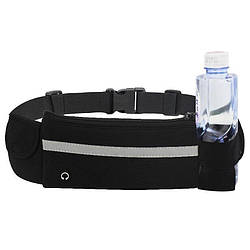 Спортивна сумка на пояс Psheko з кишенею на пляшку Black (3615621)