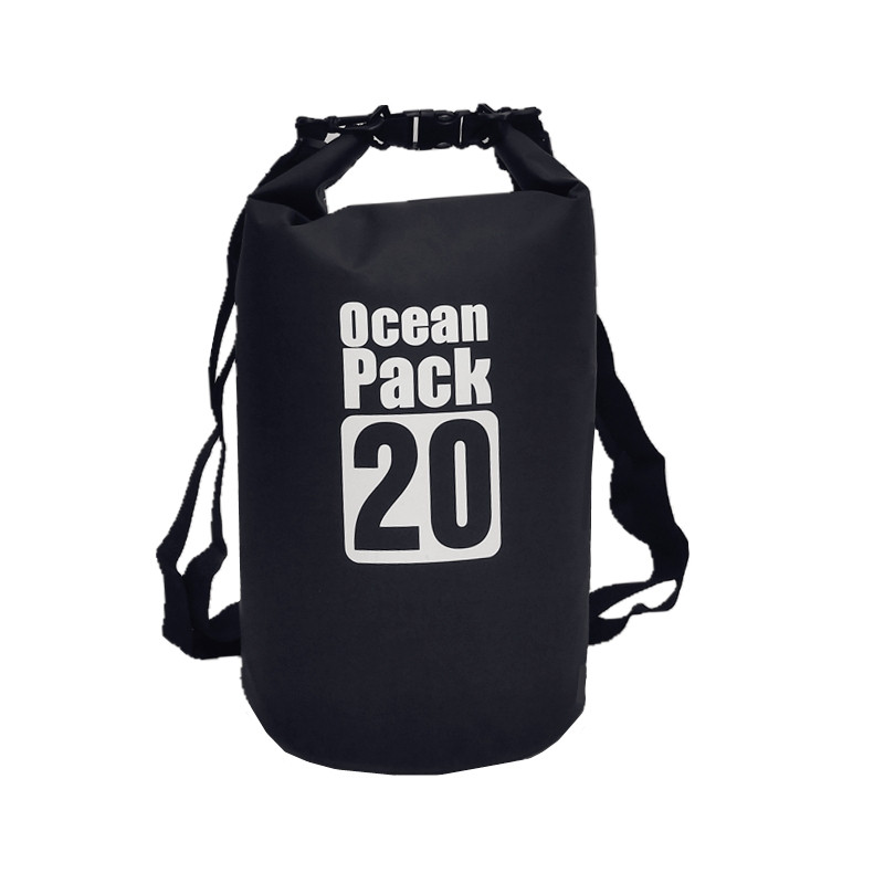 Водонепроникна сумка рюкзак гермомішок зі шлейкою на плече Ocean Pack 20 л Black (553582159)