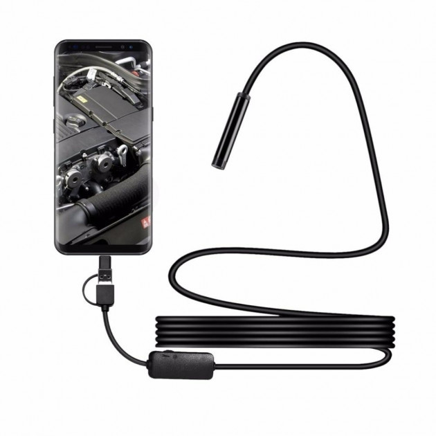 Цифровий Ендоскоп Камера ZCF камера товщиною 7 мм USB/micro USB з підсвіткою з кабелем 5 м (51087455)