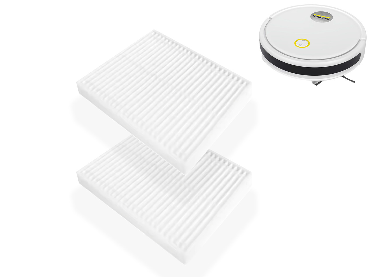 Набір фільтрів НЕРА (2 шт.) сумісних з роботом-пилососом Karcher RCV 2, фото 1