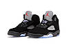Чоловічі кросівки Nike Air Jordan 5 black blue Найк Джордан V чорно-сині нубук весняні, фото 8