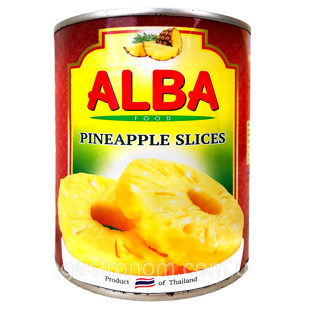 Ананас кільцями в сиропі Альба Фуд Alba Food ж/б 580ml 24шт/ящ (Код: 00-00017221)