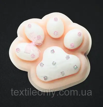 Нашивка з декором Таба лапка персикового кольору 200 мм, фото 1