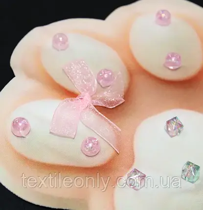 Нашивка з декором Таба лапка персикового кольору 200 мм, фото 2