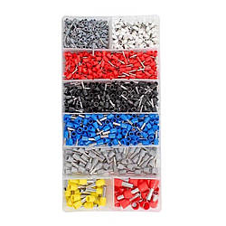 Набір кабельних наконечників-гільзи OIKWL 1800 шт кабельні клеми ізольовані для обтискання дротів 0.5-10 мм