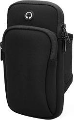 Сумка для бігу — чохол на руку JEEF 18 х 9.5 см з 2 кишенями Чорний (RT050664)