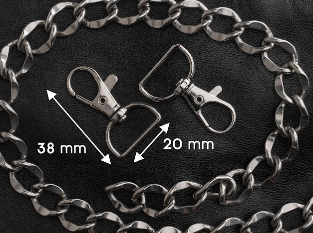 Карабін для брелка. 38мм. Під стрічку 20 мм