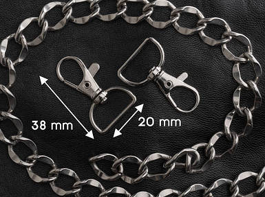 Карабін для брелка. 38мм. Під стрічку 20 мм