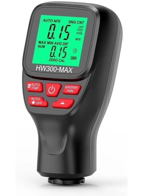 Товщиномір фарби цифровий Icar HW-300 Max 0 — 2000 мкм Fe і Nfe Чорний (RE050741)