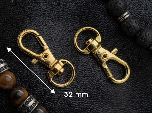 Карабін для ключів. Колір золото. Якість. 32мм