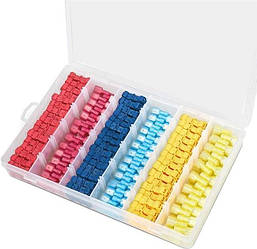 Набір клем T-подібних обтискних 0.5-4.0 мм PWR з ізоляцією 240 шт (ЕК050766)