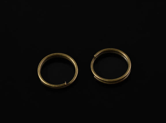 Кільце для ключів заводне. Колір "стара латунь". 10мм, фото 1