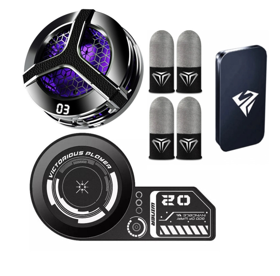 Ігровий набір 7в1: магнітний напівпровідниковий кулер MEMO PUBG S9, пластина MEMO C01, 4 напальники бокс, фото 1