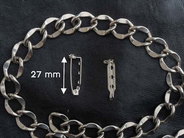 Єврошпилька для значків з фіксатором. 27мм