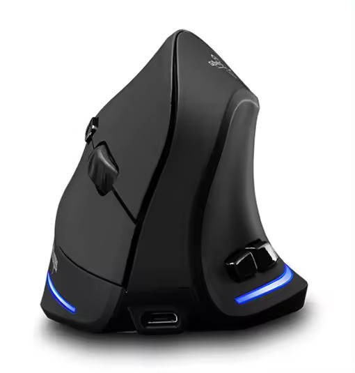 Вертикальна миша бездротова Zelotes F-35 з акумулятором і RGB-підсвіткою Black