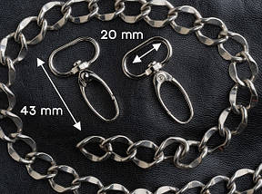 Карабін під стрічку. 43мм. Стрічка 20 мм, фото 2