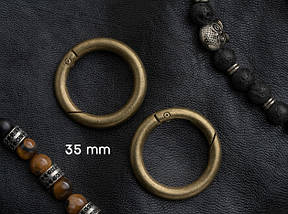 Кільце самозатискне. Колір "стара латунь". 34мм, фото 2