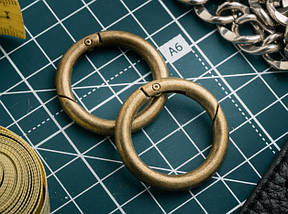 Кільце самозатискне. Колір "стара латунь". 34мм, фото 3