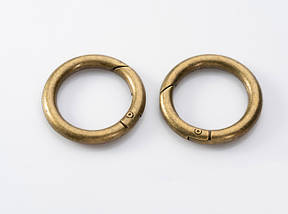 Кільце самозатискне. Колір "стара латунь". 34мм, фото 4