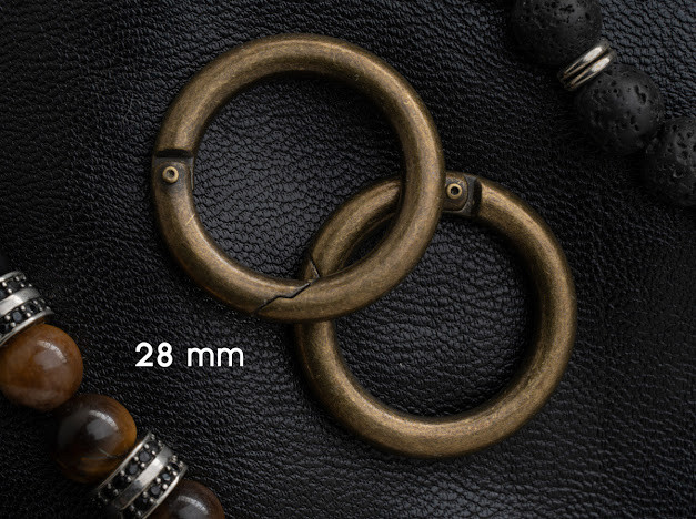 Кільце-самозатискач. Колір "стара латунь". 28мм