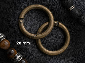 Кільце-самозатискач. Колір "стара латунь". 28мм, фото 2