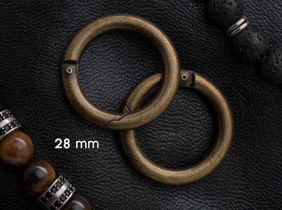 Кільце-самозатискач. Колір "стара латунь". 28мм, фото 1