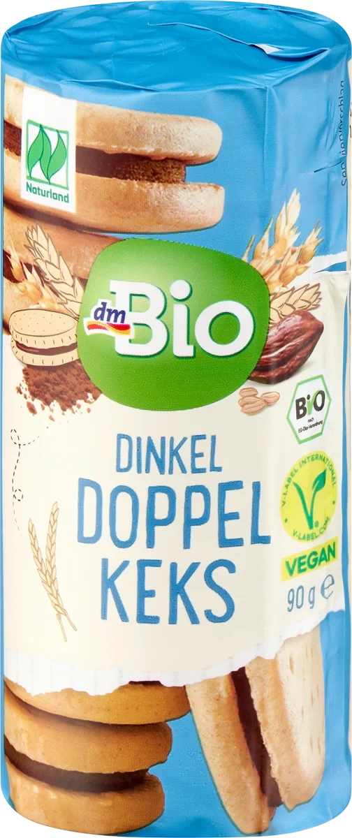 Органічне печиво-сендвіч dm Bio Doppelkeks Dinkel Kakao, 90 гр, фото 1