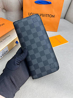 Органайзер сірий Louis Vuitton Zippy Damier Graphite гаманець чоловічий гаманець на блискавці якість преміум