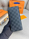 Гаманець чоловічий сірий Louis Vuitton Zippy Damier Graphite органайзер гаманець на блискавці якість преміум, фото 8