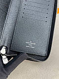 Гаманець чоловічий сірий Louis Vuitton Zippy Damier Graphite органайзер гаманець на блискавці якість преміум, фото 7