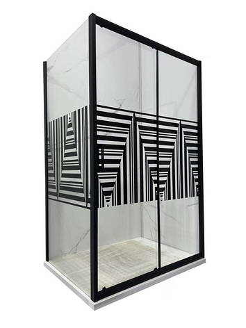 Душова кабіна Artex STT-100 Black Print (100x80x185 см) БЕЗ ПІДДОНА, фото 1