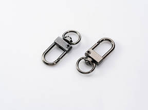 Карабін для ключів. 34мм, під стрічку 10мм. Колір "старе срібло"., фото 5