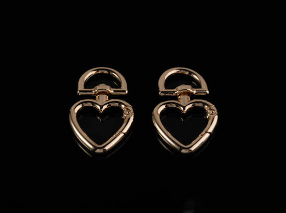 Карабін у формі серця. 44х27мм. Колір "золото"., фото 1