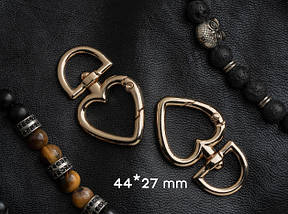 Карабін у формі серця. 44х27мм. Колір "золото"., фото 2
