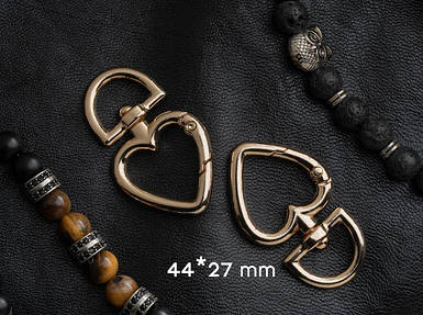 Карабін у формі серця. 44х27мм. Колір "золото".