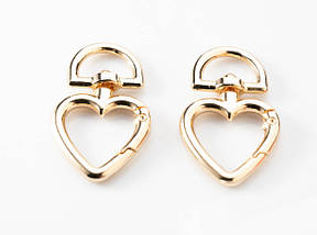 Карабін у формі серця. 44х27мм. Колір "золото"., фото 4