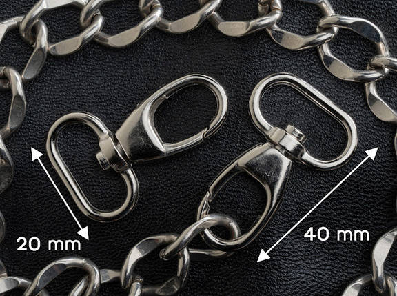 Карабін для ключів. Якість. 40х15мм. Під стрічку 20мм, фото 1