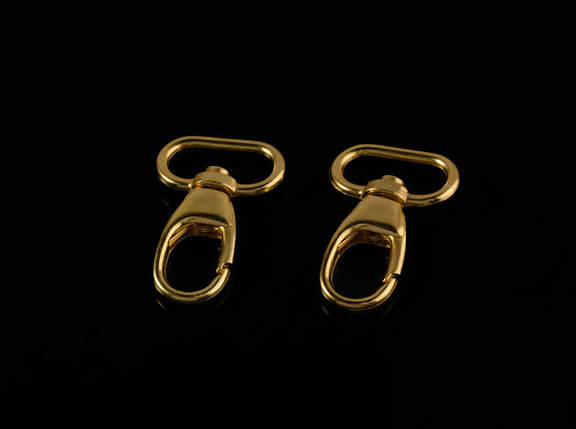 Карабін для ключів. Якість. Колір "золото". 40х15мм. Під стрічку 20мм, фото 1