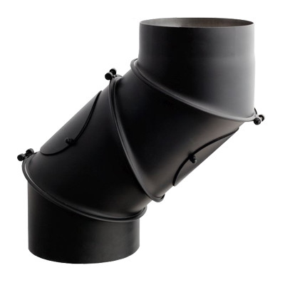 Коліно Ø160 димохід 4-сегментне регульоване з ревізією 2 мм сталь Darco, фото 1