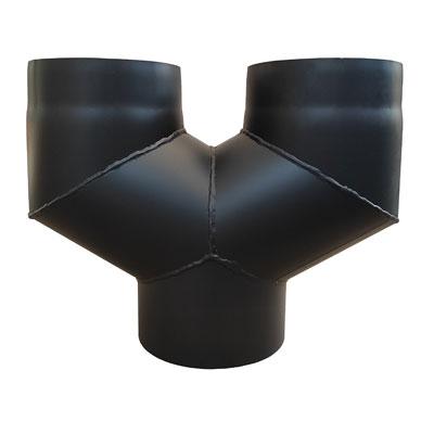 Трійник-штани 120° Darco Ø 180- мм чорна сталь 2 мм, фото 1