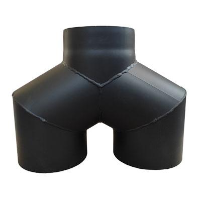 Трійник-штани 120° Darco Ø 160+ мм чорна сталь 2 мм, фото 1