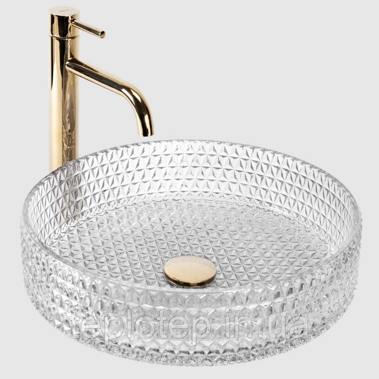 Умивальник (раковина) REA CRISTAL 39 TRANSPARENT накладний
