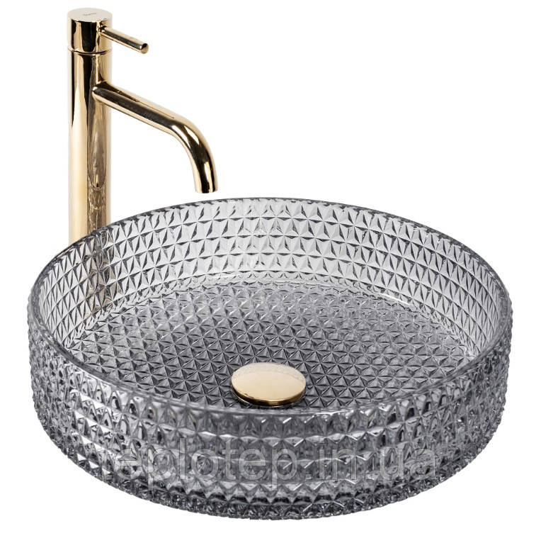 Умивальник (раковина) REA CRISTAL 39 GREY накладний
