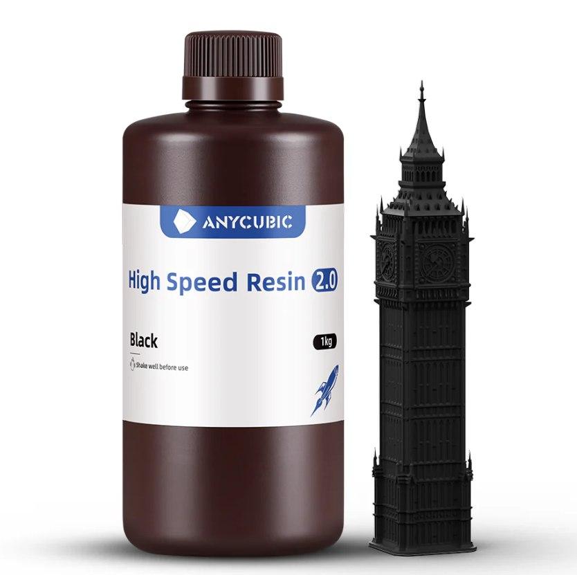 Смола для швидкого друку High Speed Resin, 1000 мл, Чорна