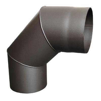 Коліно Darco 90° на димохід Ø 150 чорна сталь 2 мм (антрацит), фото 1
