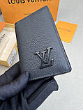 Кардхолдер чорний Louis Vuitton Aerogram Black качество премиум, фото 6