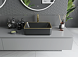 Умивальник (раковина) MEXEN CATIA BLACK MATT GOLD EDGE накладний, фото 4